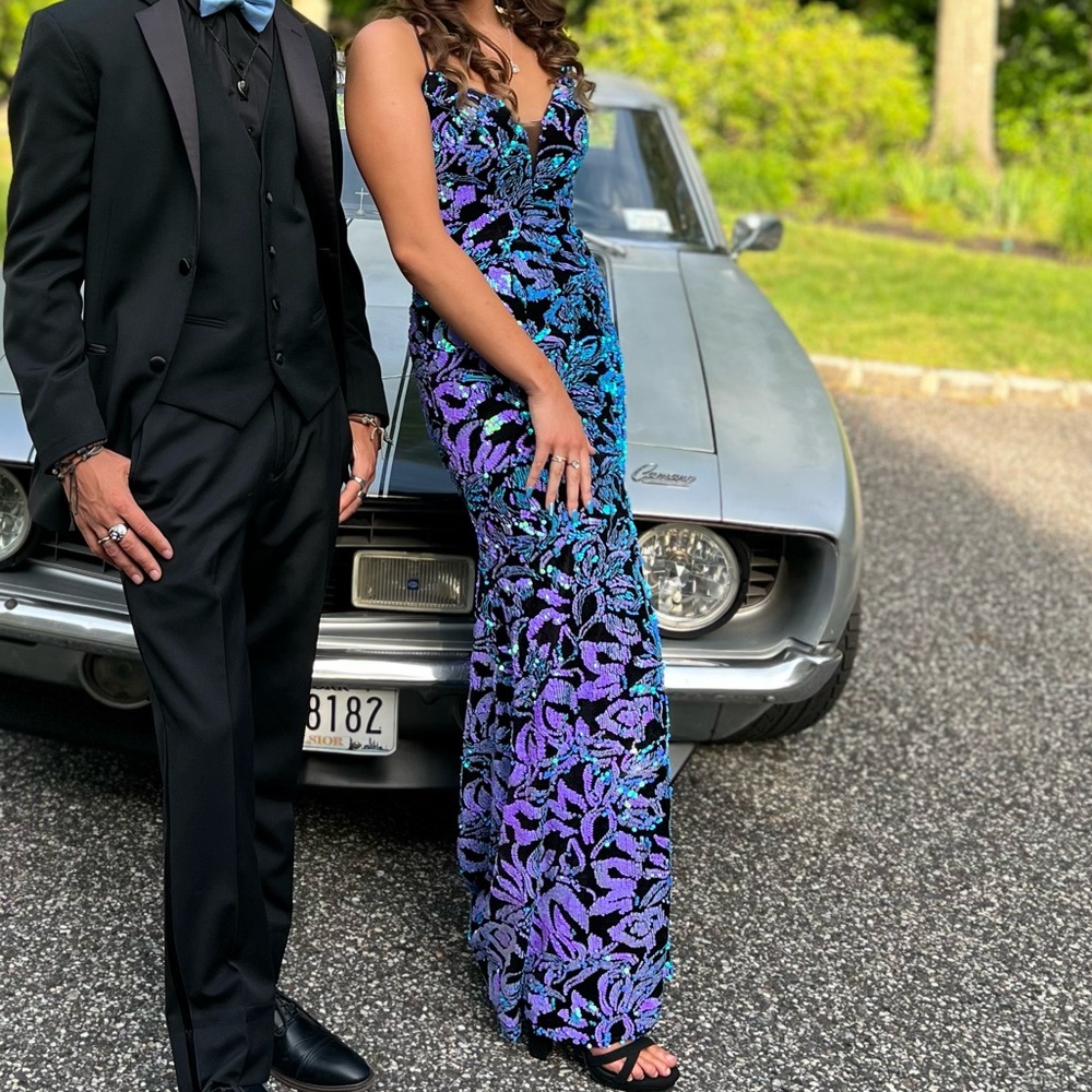 Stunning Blue and Purple Sequin Gown